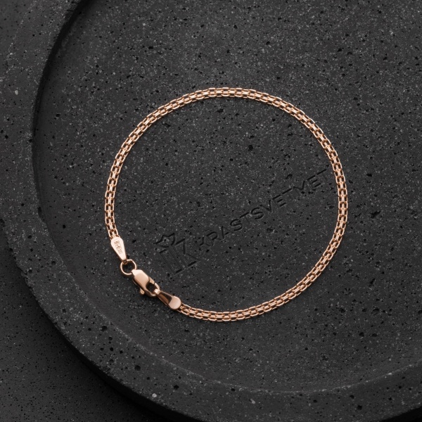 Браслет из красного золота, плетение «Бисмарк»